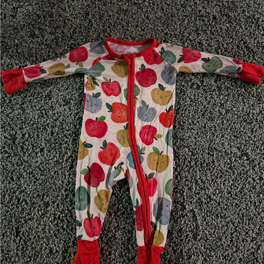 Kickee Pants Colorful Apple Print Kids Footie